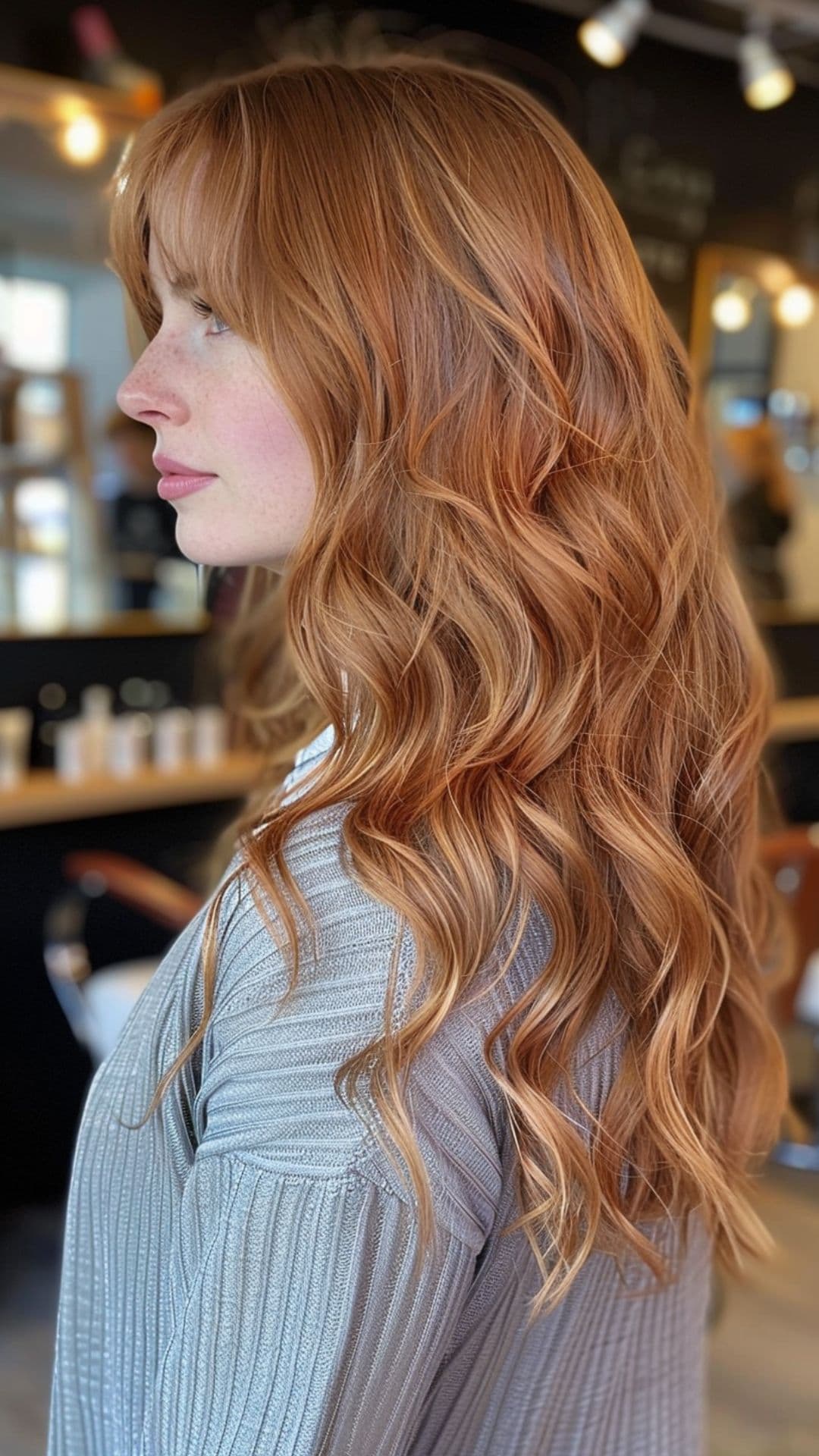 A woman modelling a cinanamon spice hair.